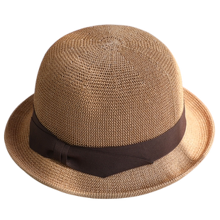 渔夫帽子女春夏季出游韩版百搭卷边小礼帽草帽英伦防晒遮阳帽盆帽