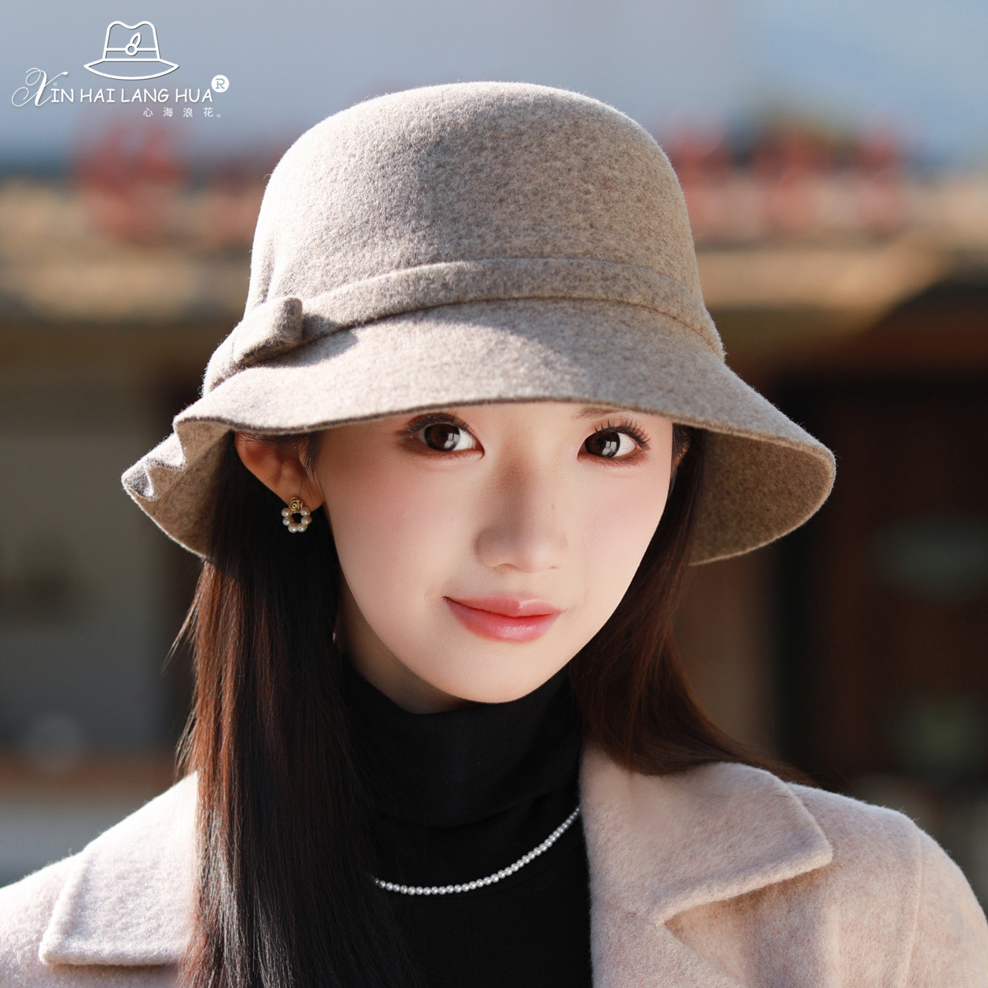 蝴蝶结羊毛盆帽女秋冬季日系优雅气质礼帽小众设计百搭保暖渔夫帽,服饰配件/皮带/帽子/围巾,帽子,淘宝优惠券,粉丝福利购,淘宝优惠卷