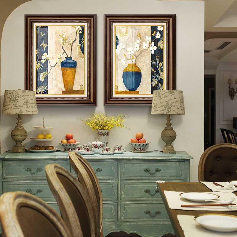 美式双联大气风沙发背景墙装饰画