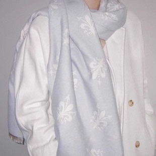 超多颜色!佛罗伦萨灰色鸢尾花围巾2025新款仿羊绒围脖长款氛围感