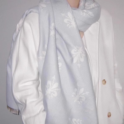 超多颜色!佛罗伦萨灰色鸢尾花围巾2025新款仿羊绒围脖长款氛围感