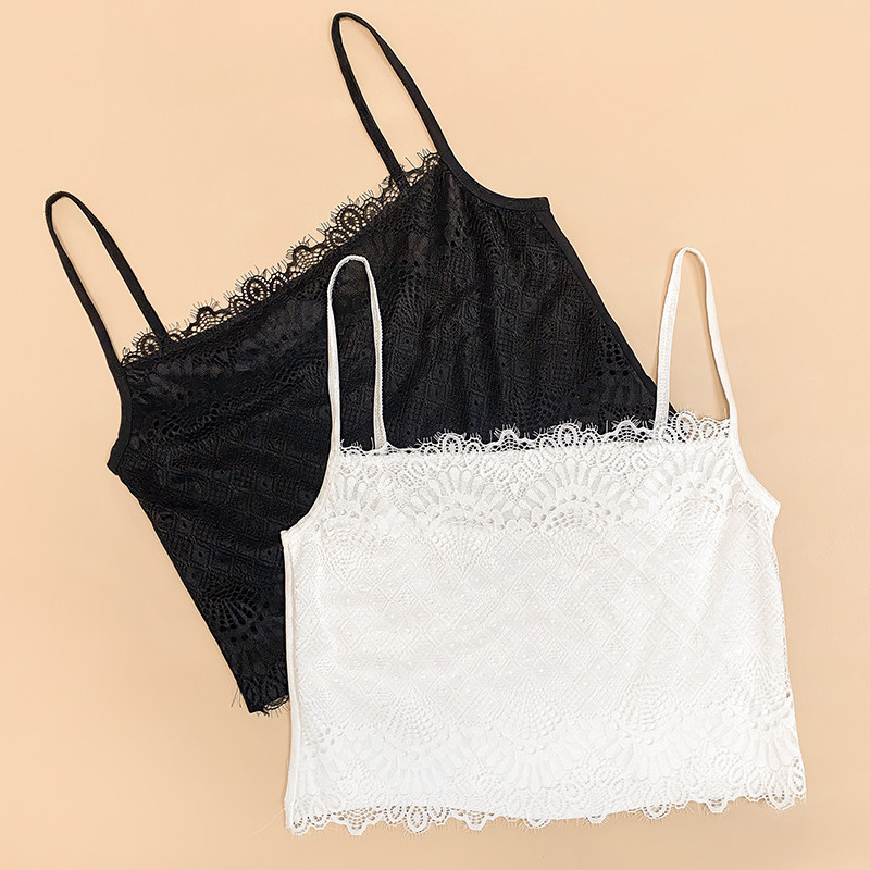 一字领防走光蕾丝抹胸内衣内搭女薄打底吊带背心大码夏裹胸防走光