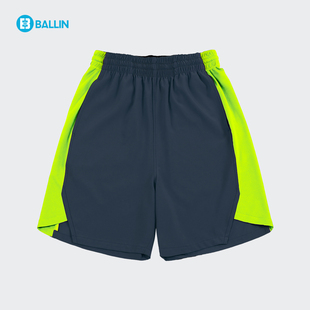 BALLIN 基础运动短裤 跑步训练健身篮球裤 不过膝男子撞色拼接 夏季