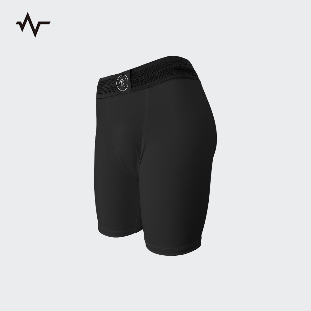 BOUNCE官方五分紧身裤运动健身训练弹力透气打底短裤男子