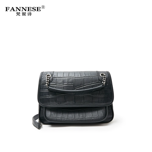 Качественная сумка, кожаная цепь, из натуральной кожи, крокодиловый принт, на цепочке