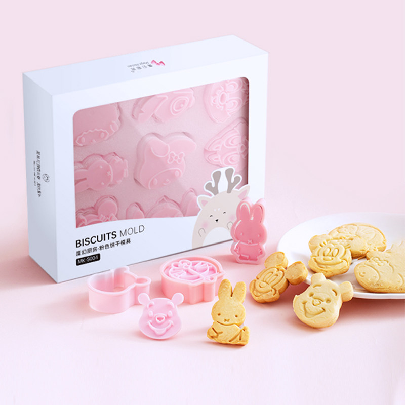 魔幻厨房3d立体圣诞饼干模具曲奇烘焙家用按压式压花卡通辅食磨具