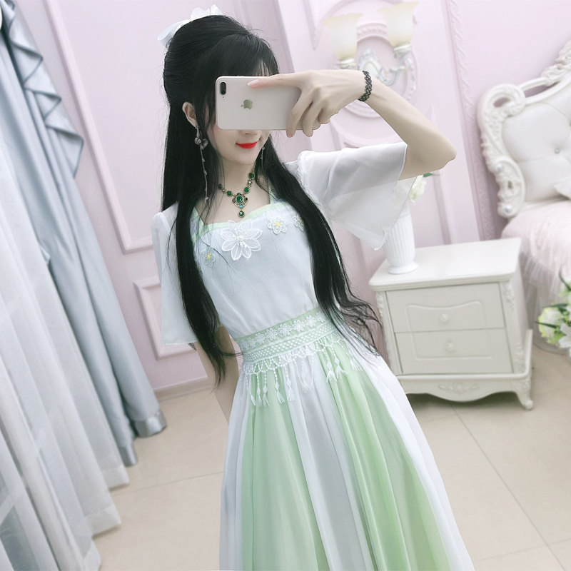 七七之缘夏季新款女连衣裙仙女超仙甜美气质原创改良国风长裙