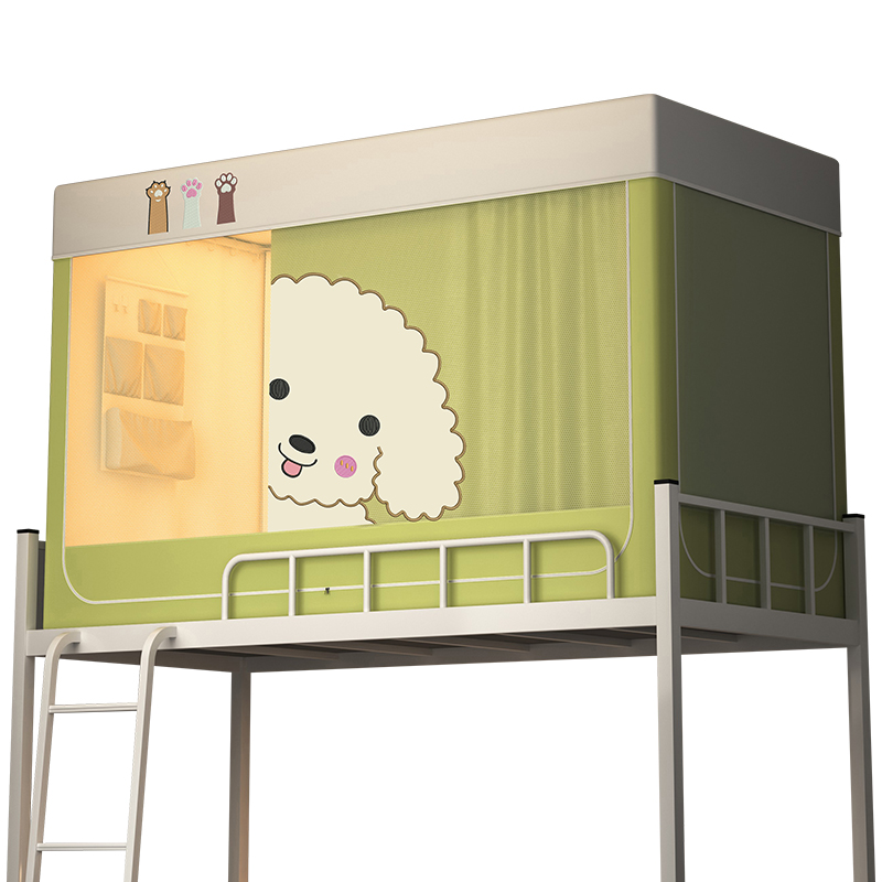 免安装蚊帐学生宿舍一体式床帘上下铺寝室大学高中生折叠遮光床幔