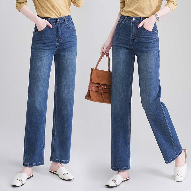 逸阳女裤2026春秋新款牛仔裤品牌折扣高档百搭烟管裤直筒显瘦长裤