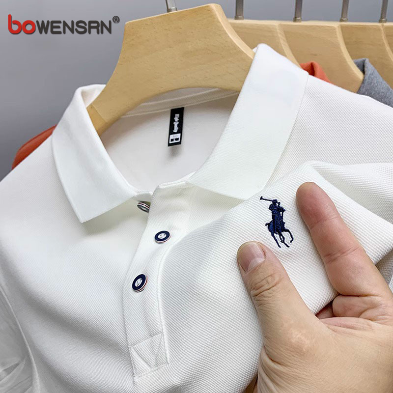 高端保罗polo衫男士短袖t恤2025新款春夏季商务休闲刺绣长袖男款