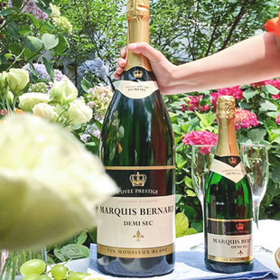 德国起泡酒微甜伯纳德半干型汽泡酒葡萄酒750ml年会聚餐用酒3L