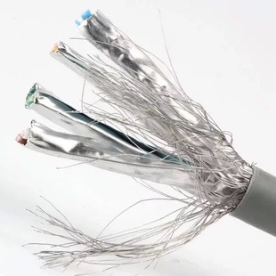 cat7A无氧铜SFTP家用5g 305米万兆双屏蔽纯铜超六类七类网线足米