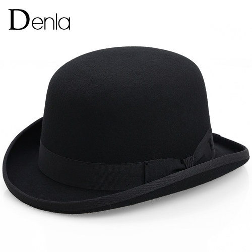 Denla圆顶英伦百搭小卷街舞礼帽