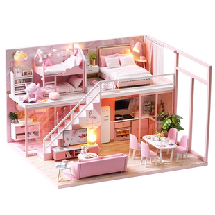 女孩玩具积木城堡房子3d立体拼图拼装模型别墅超级世界小屋10岁