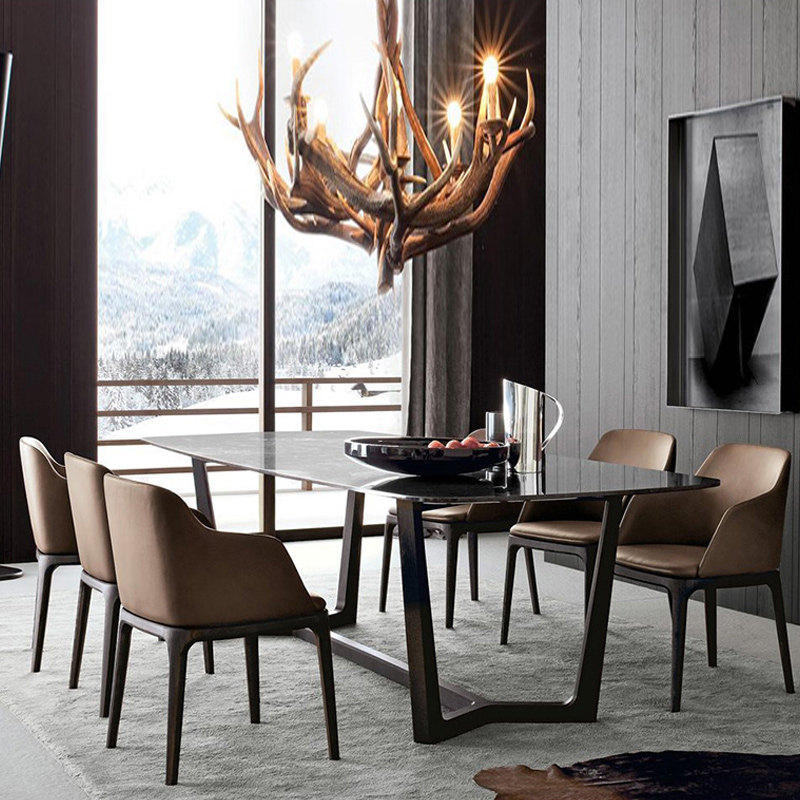 北歐大理石餐桌 長方形簡約現代4/6人小戶型家用白蠟木實木餐桌椅在類目 住宅傢俱, 桌類, 餐桌（新）, 大理石餐桌中 - 來自Buy2taobao.com提供專業的淘寶代購服務