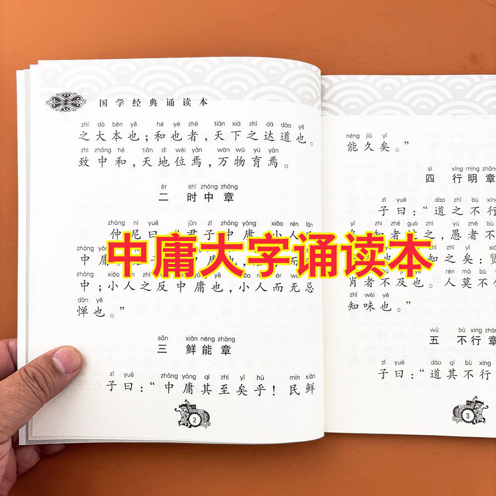 大学中庸简体拼音诵读本儿童版大学中庸正版书籍注音版国学经典完整版青少年中小学课外阅读古代儒家四书五经书籍