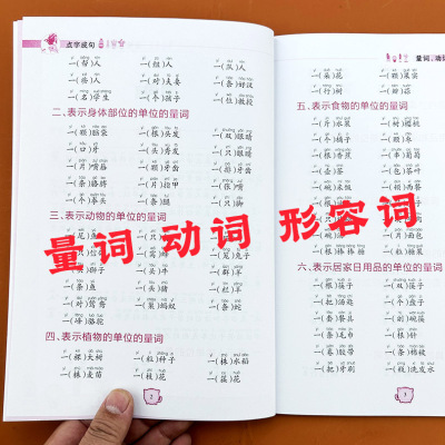 小学生量词动词形容词专项训练1-6年级同步小学生修饰词分类训练注音版人教版日积月累摘抄本