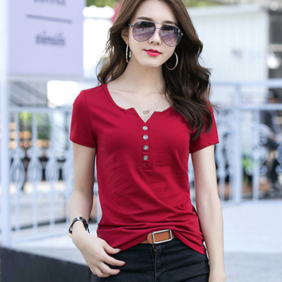 纯棉短袖T恤女2026年新款潮夏季韩版修身汗衫半袖百搭t领上衣