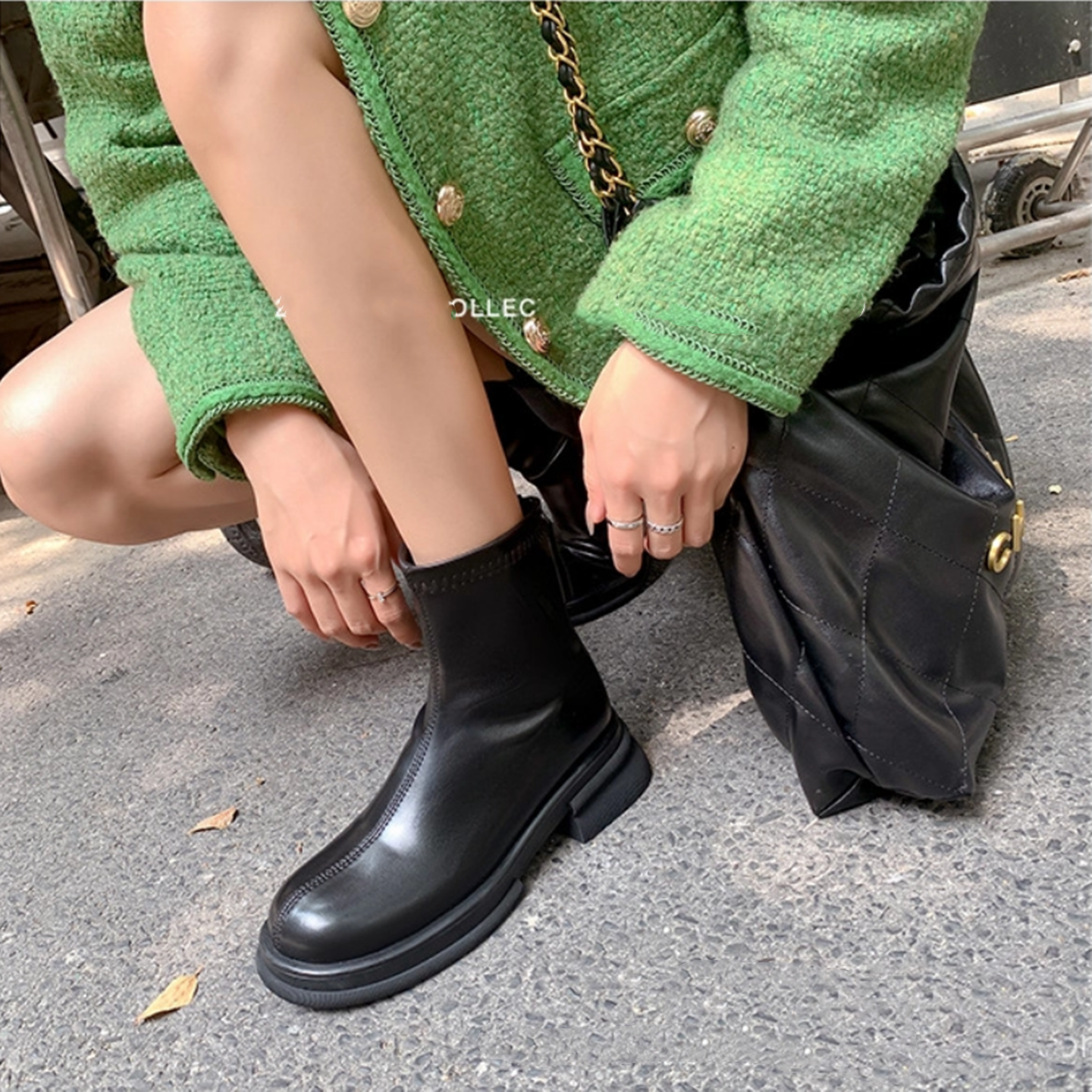 切尔西靴小个子中筒瘦瘦靴短靴