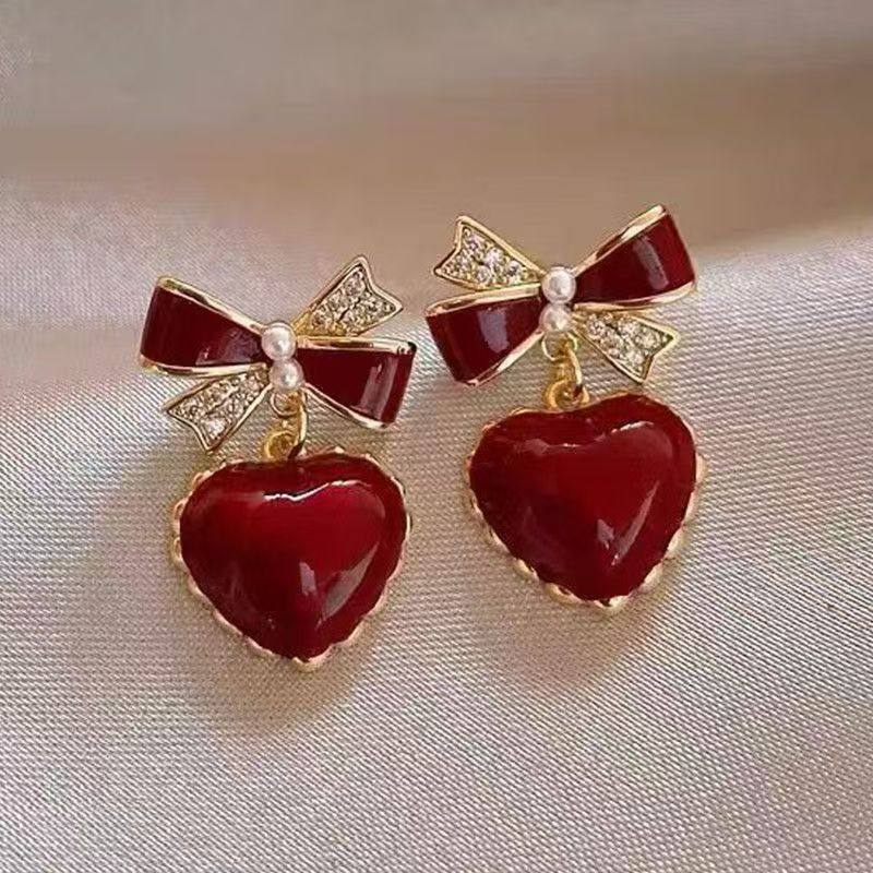 【书婷专享】轻奢高级感耳钉女简约复古耳环耳坠秋冬红色耳饰,珠宝/钻石/翡翠,耳饰,淘宝优惠券,粉丝福利购,淘宝优惠卷