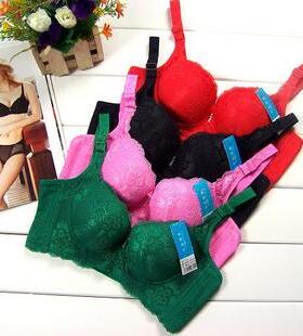 曼迪诺丝3329侧收集中后四排扣调整型绿色文胸