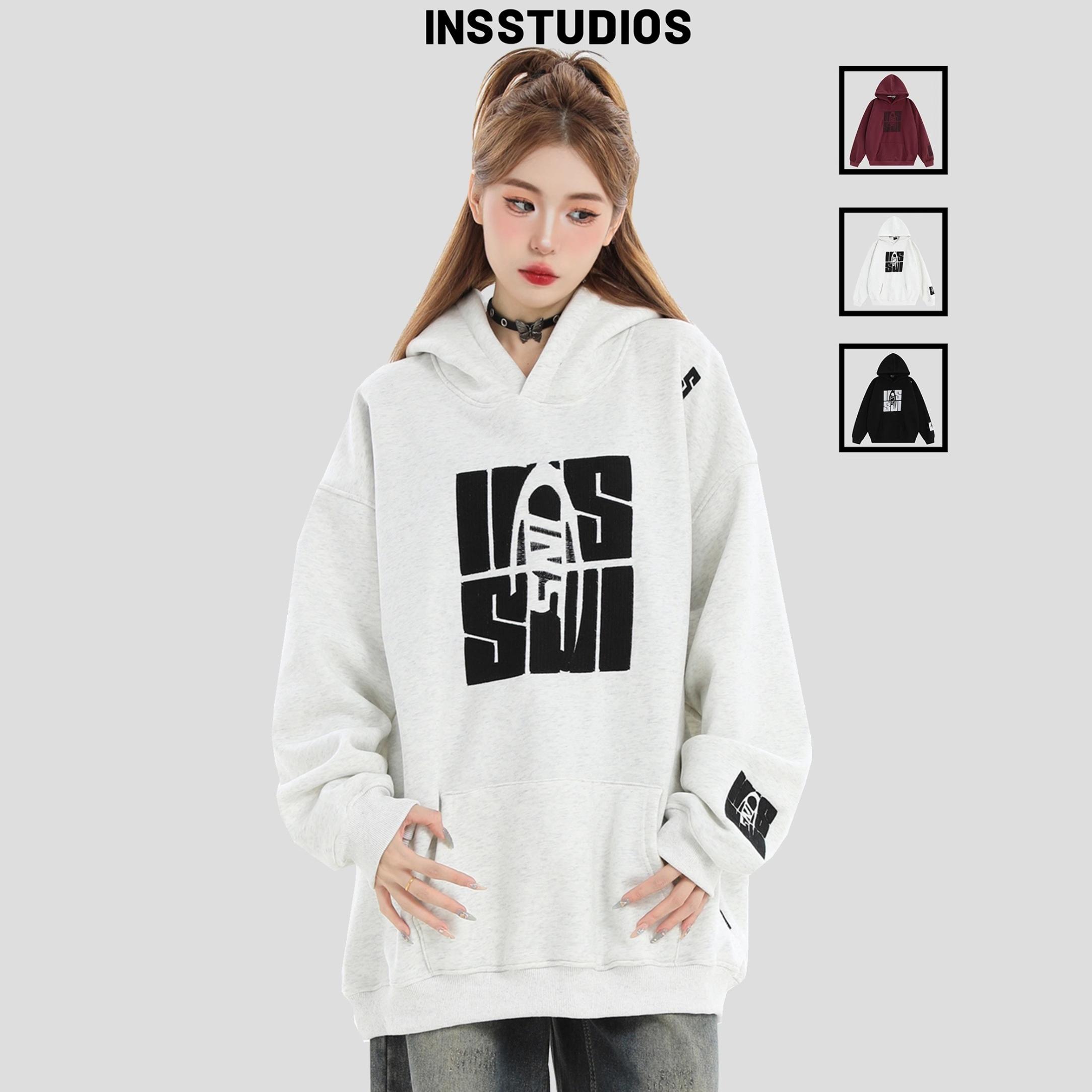 INSstudios重工刺连帽卫衣