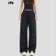 宽松直筒休闲裤 复古松紧腰格子休闲裤 国潮牌情侣美式 INSstudios