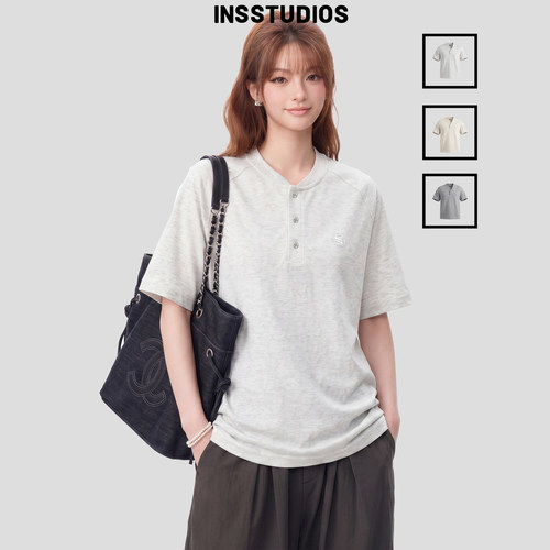INSstudios小logo亨利领短袖