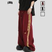 宽松速干运动裤 堆叠感褶皱条纹休闲裤 国潮牌情侣美式 INSstudios