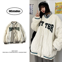 Tide, бейсбольная форма, ретро стеганая утепленная куртка, пуховик подходит для мужчин и женщин, в американском стиле