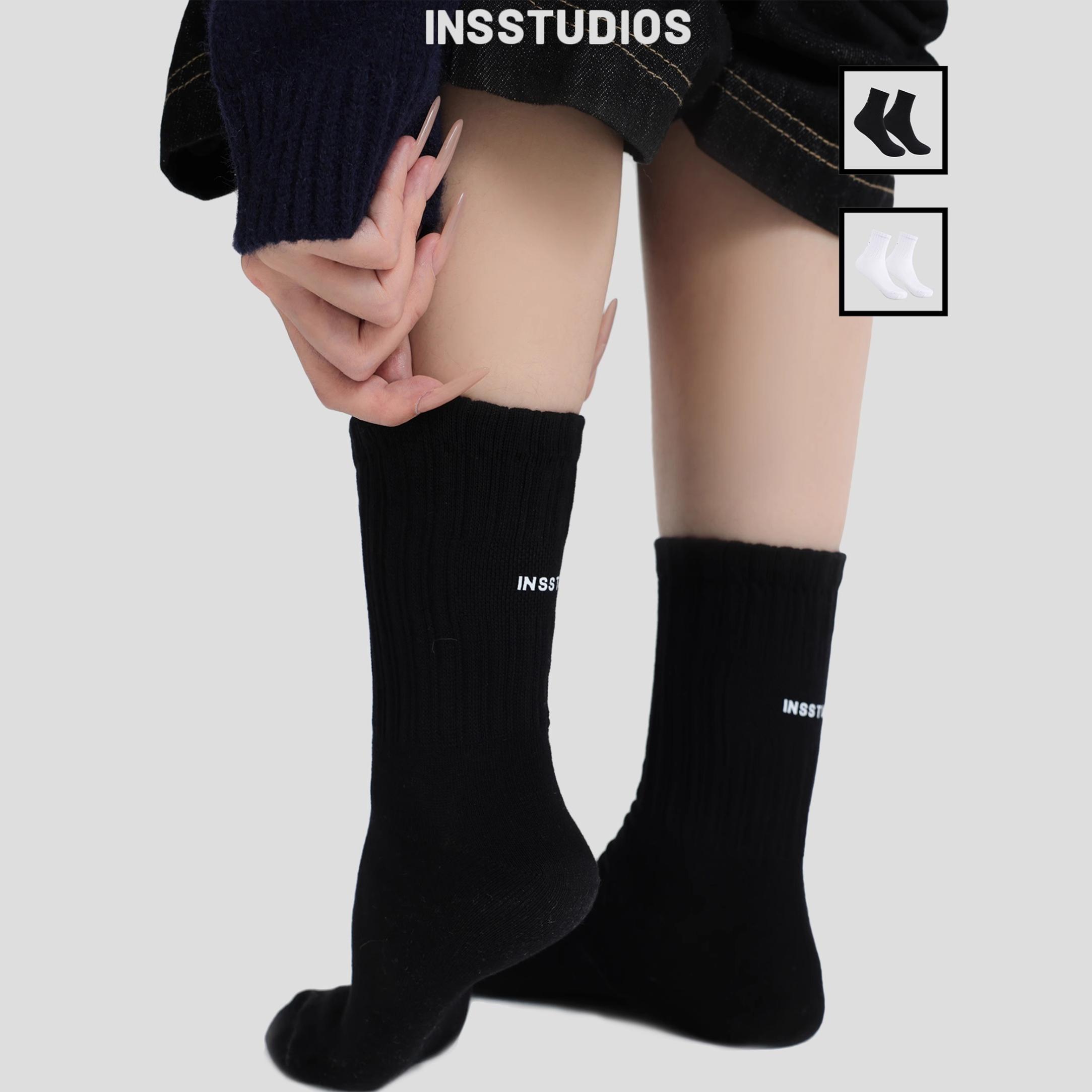 INSstudios小logo周边中筒袜