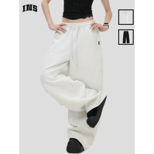 宽松运动休闲卫裤 百搭小logo解构弯刀裤 国潮情侣美式 INSstudios