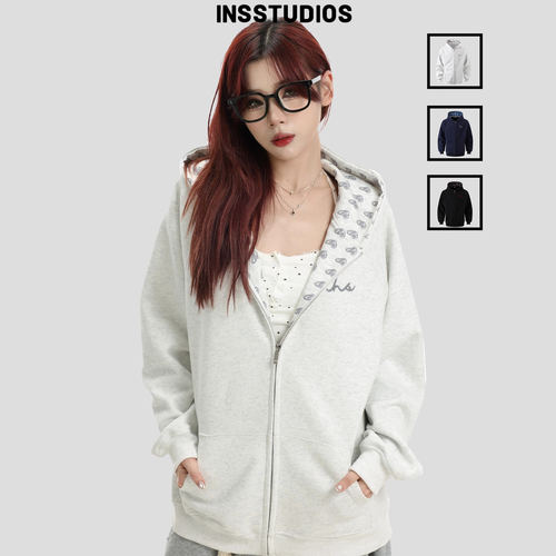 INSstudios涂鸦爱心假两件卫衣