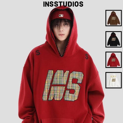 INSstudios编织贴布刺绣卫衣