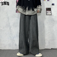 Трендовые брендовые японские ретро штаны подходит для мужчин и женщин, свободный прямой крой