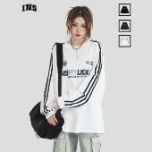 复古三条杠插肩长袖 INSstudios 国潮牌情侣美式 宽松重磅纯棉T恤男