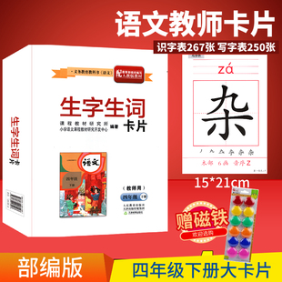 2025全新正版小学语文四年级下册生字生词卡片（教师用）4年级下册语文生字生词卡片识字表写字表大卡片共计517张15*21cm
