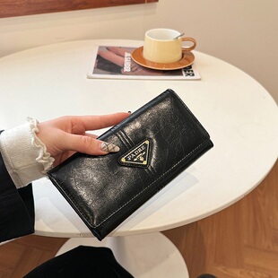小众设计钱包女长款 欧美复古大容量多卡位轻奢高级感皮夹 2026新款