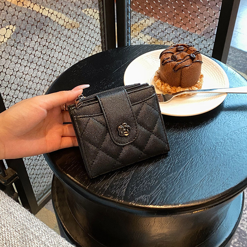 山茶花钱包女短款2026新款欧美小众学生钱夹多卡位轻奢薄折叠皮夹,箱包皮具/热销女包/男包,钱包,淘宝优惠券,粉丝福利购,淘宝优惠卷