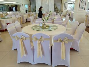 租婚庆桌布租椅套租椅花租宴会装饰椅套出租卓布租椅套租卓布椅套