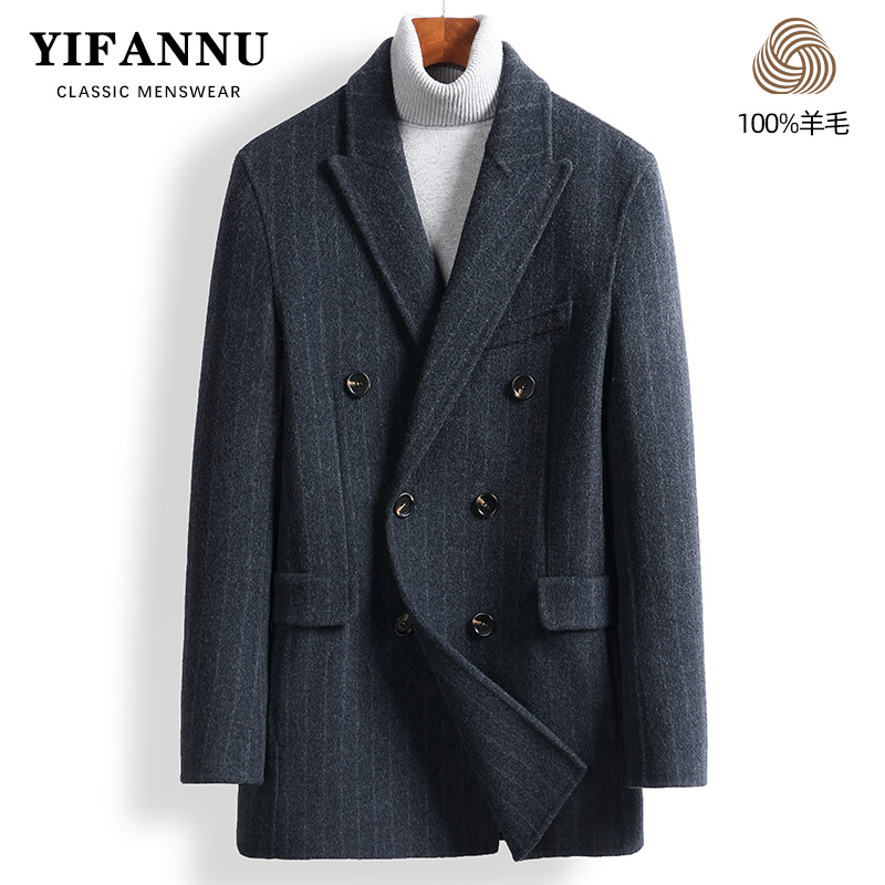 秋冬100%羊毛呢双面呢西服外套厚