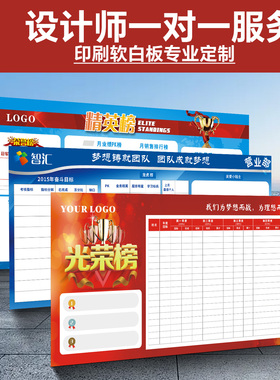 优力优企业文化墙白板贴定制员工风采磁性软白板可写看板荣誉榜英雄榜kpi管理公告栏设计展示板墙贴销售计划