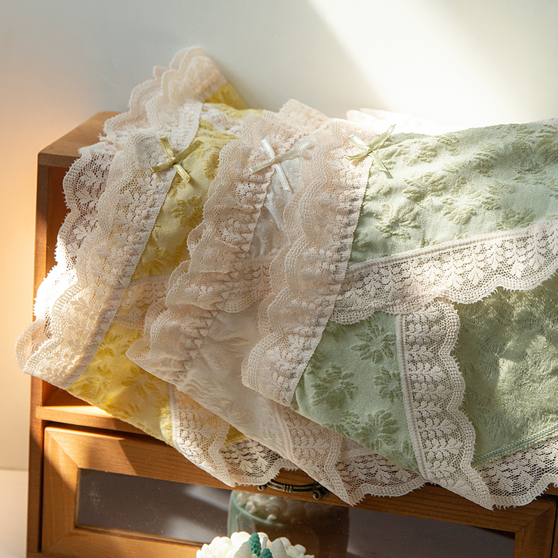 少女风刺绣抗菌女士内裤