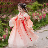 古风女童汉服 超仙2026新款 洛竹原创儿童汉服改良版 齐胸襦裙春夏季