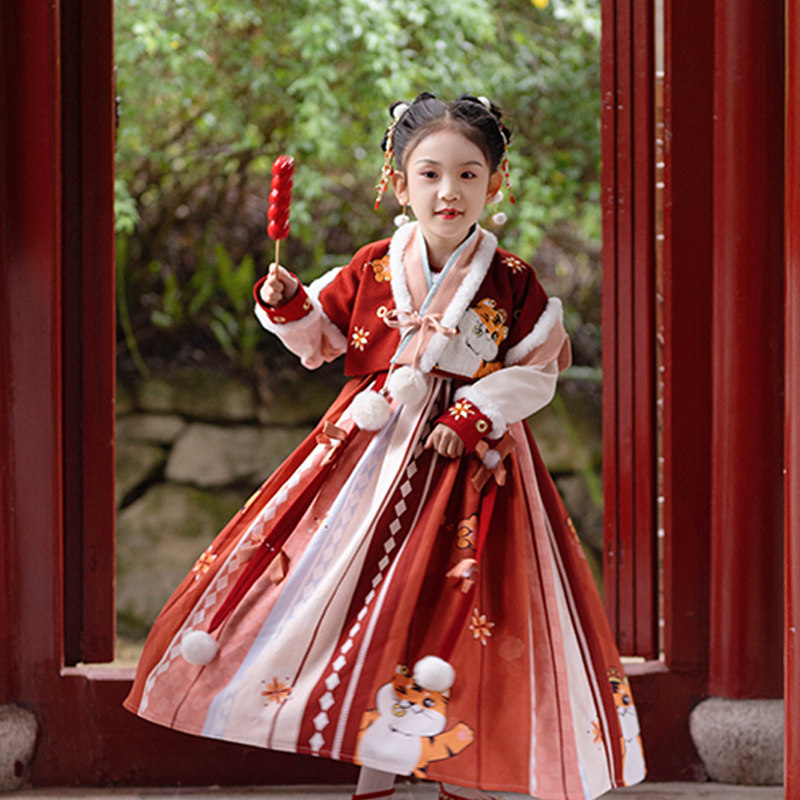 洛竹原创中国风唐装襦裙可爱刺绣唐褙子拜年服儿童汉服加厚汉服,童装/婴儿装/亲子装,唐装,淘宝优惠券,粉丝福利购,淘宝优惠卷