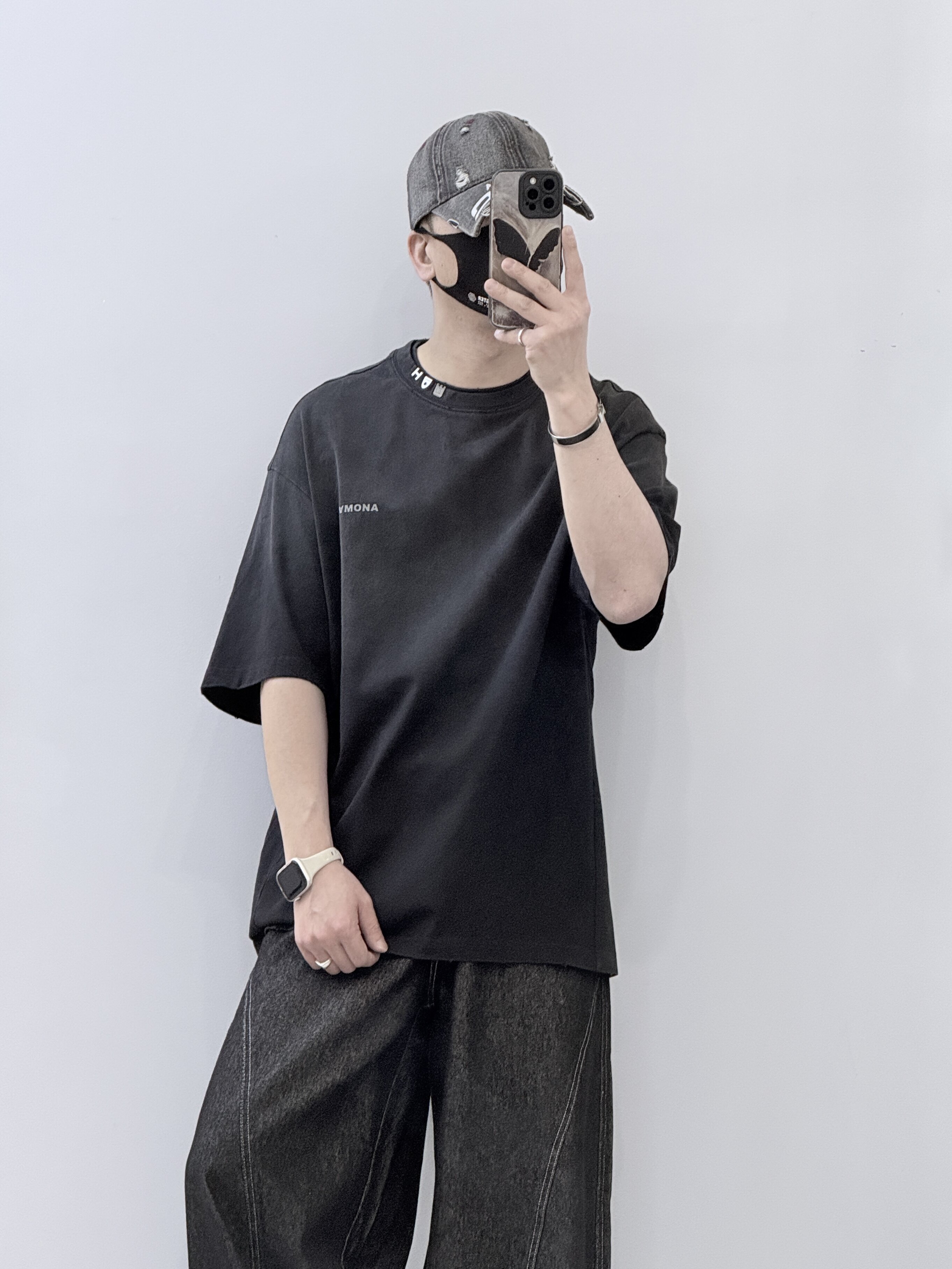 潮牌美式高街短袖T恤男春季宽松休闲百搭字母印花圆领半袖上衣