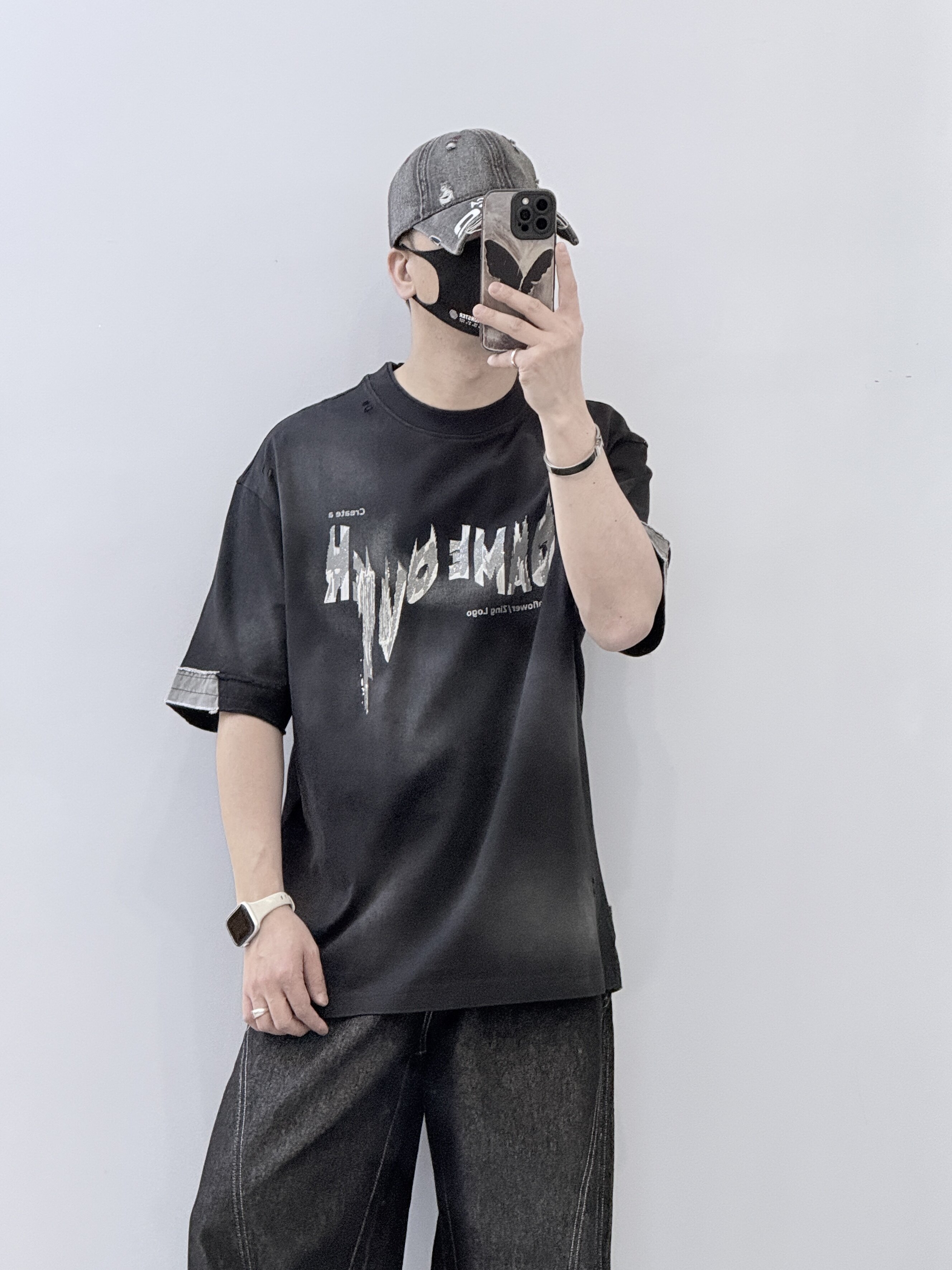 潮牌美式高街字母印花圆领短袖T恤男春季宽松休闲百搭半袖上衣