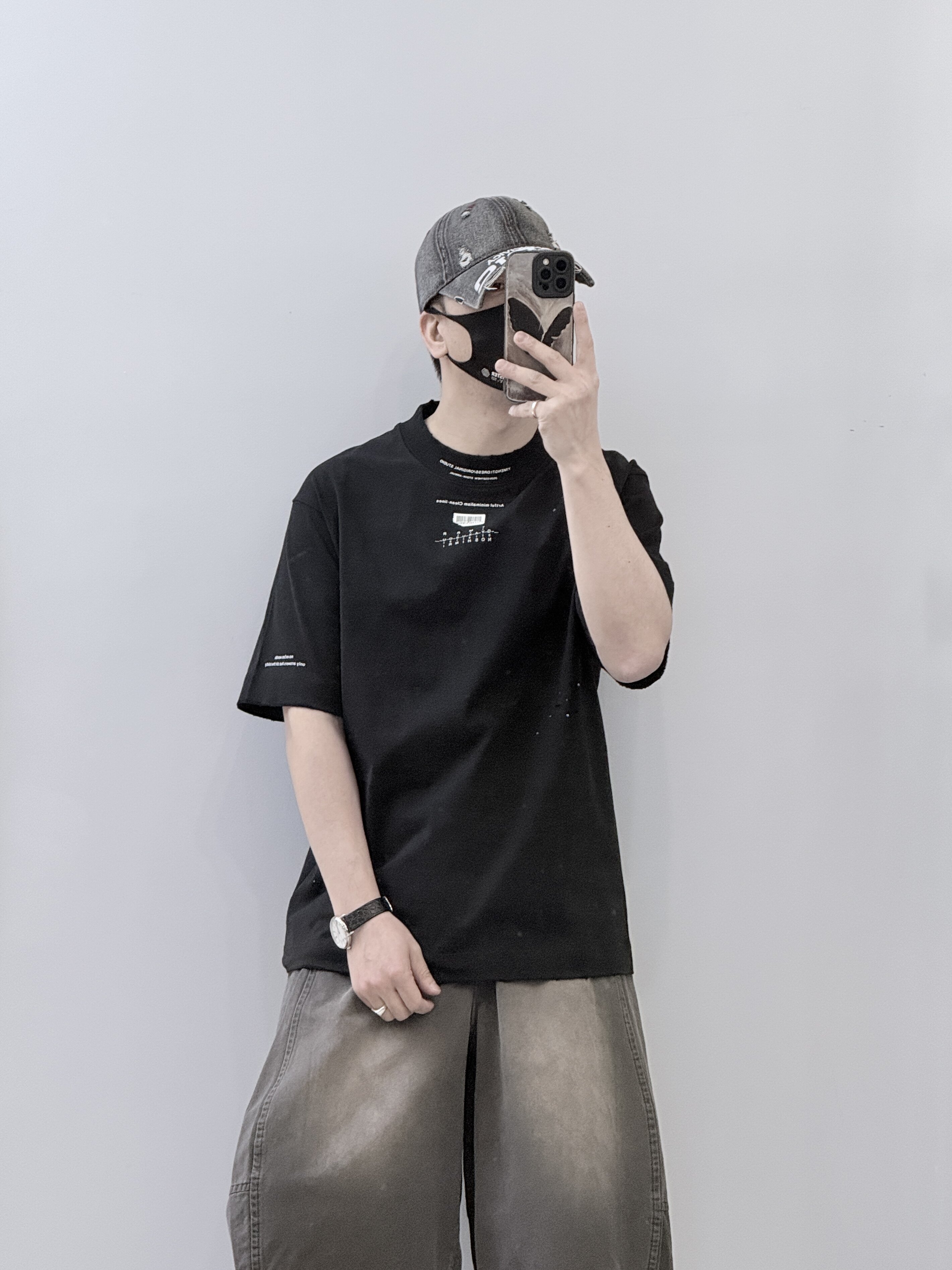 潮牌美式高街字母印花短袖男夏季宽松休闲百搭圆领T恤纯棉上衣