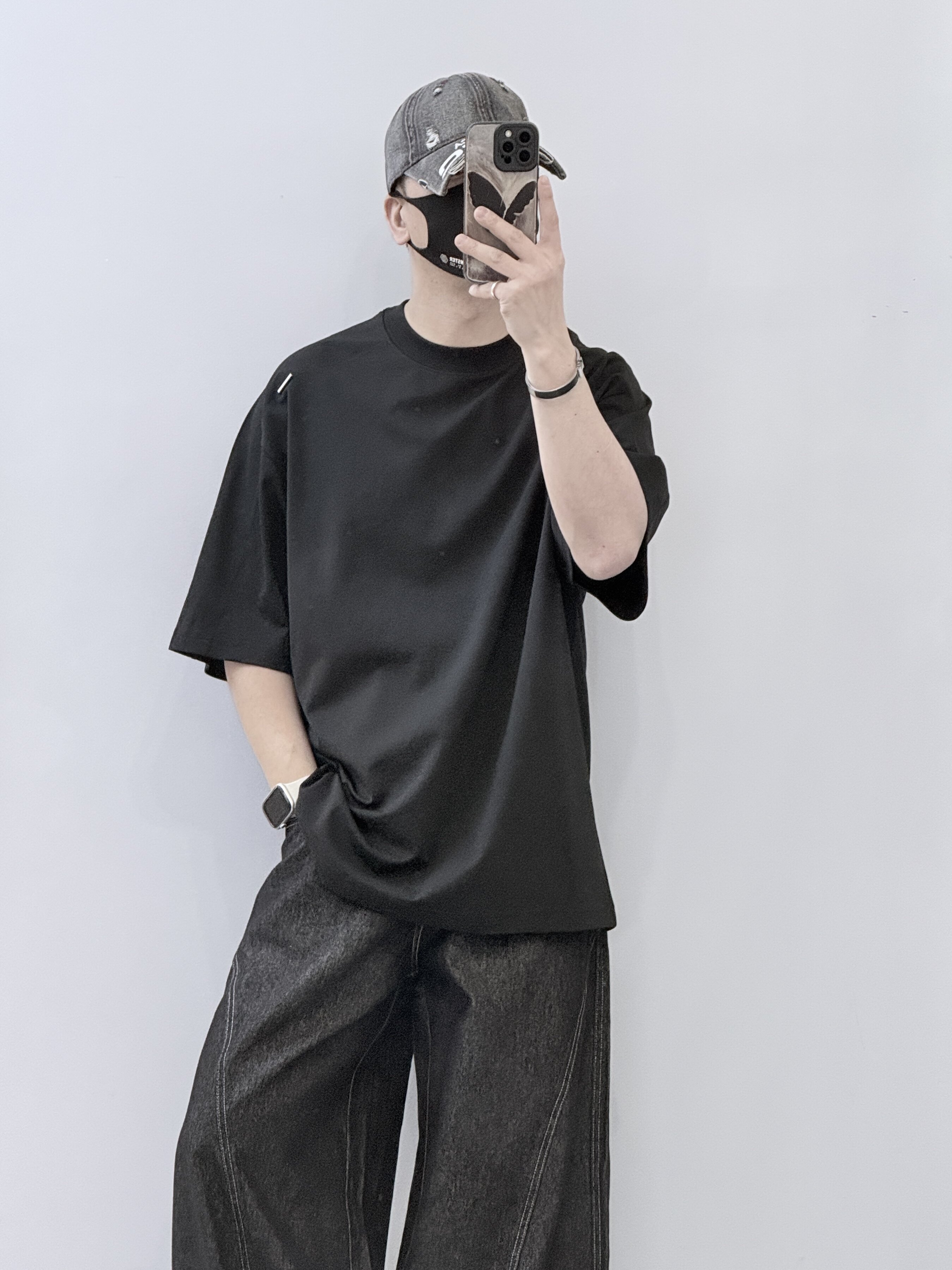 潮牌美式高街设计感纯色短袖t恤男2026夏季新款潮牌半袖廓形上衣