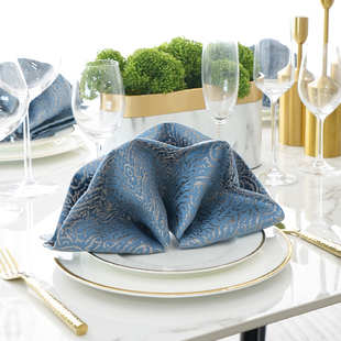 欧式口布餐厅酒店专用轻奢高级感西餐小餐巾圈环布扣折花方巾席巾
